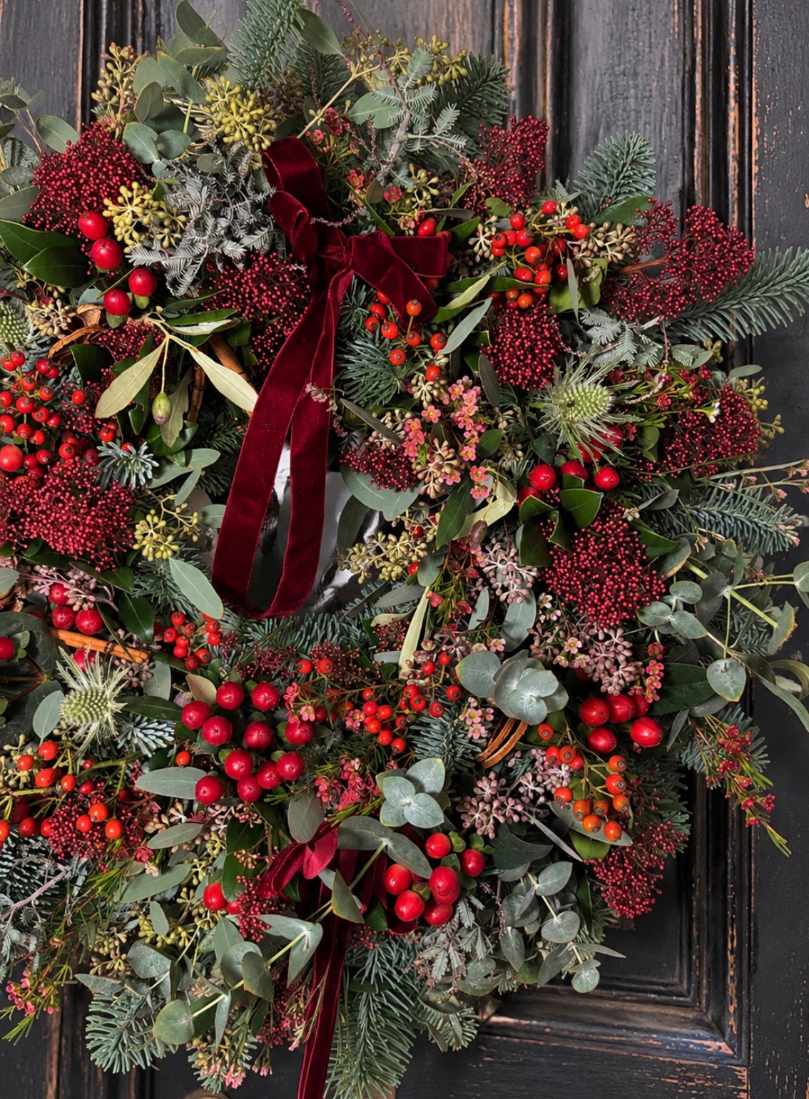 The Very Merry Berry Christmas Wreath | Luxury Fresh Festive Door Wreath |