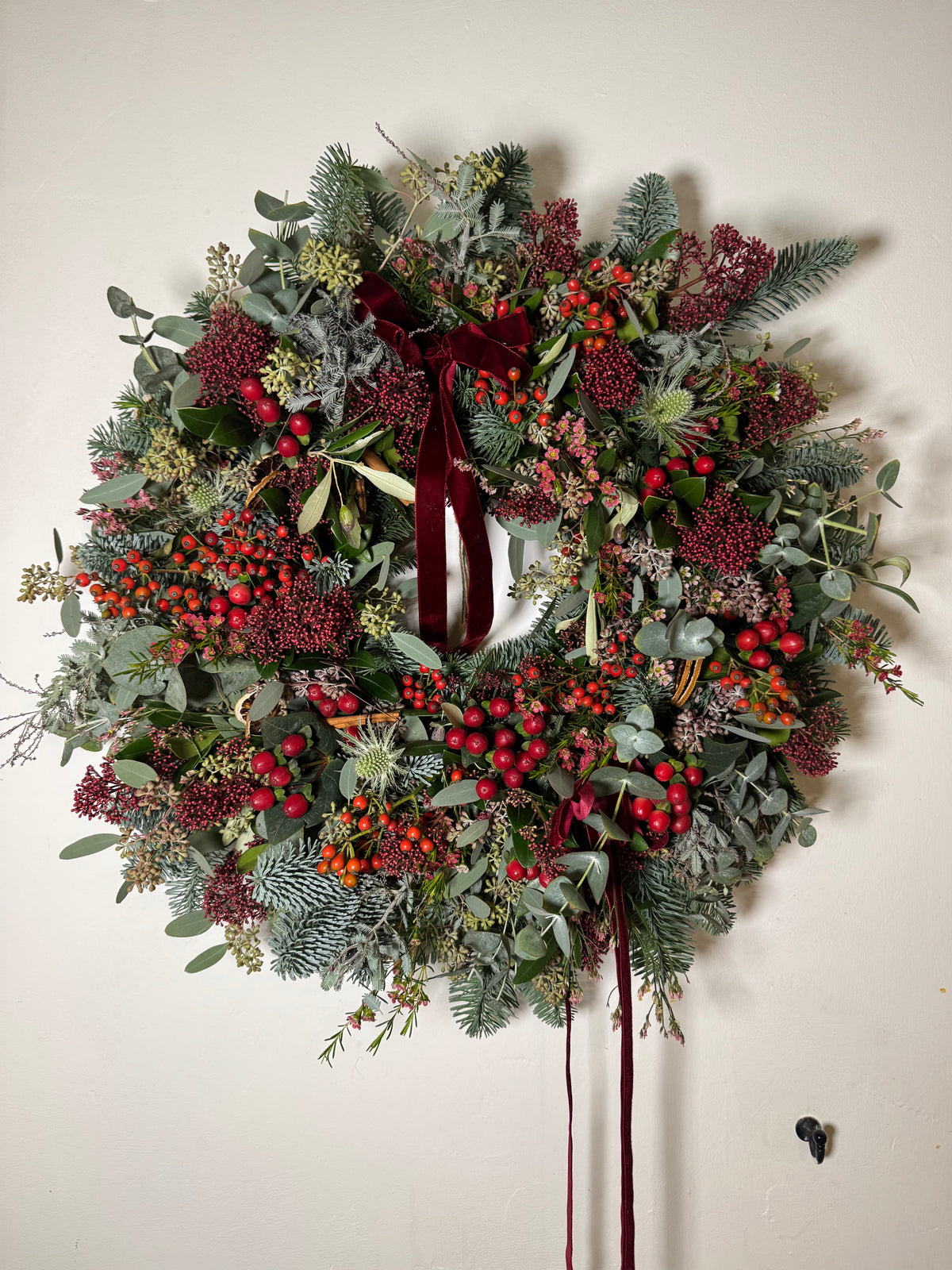 The Very Merry Berry Christmas Wreath | Luxury Fresh Festive Door Wreath |