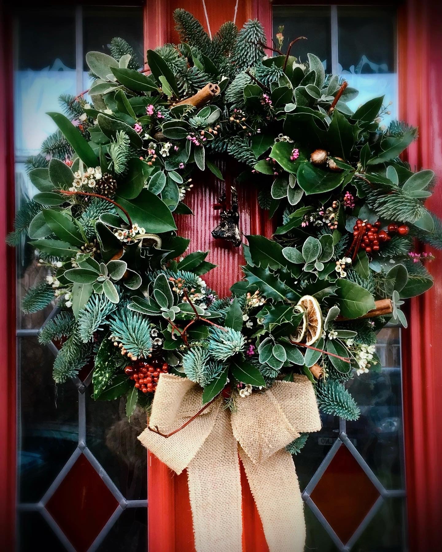 Barns Florals Bespoke Christmas Wreaths.OPEN FOR PREORDERS