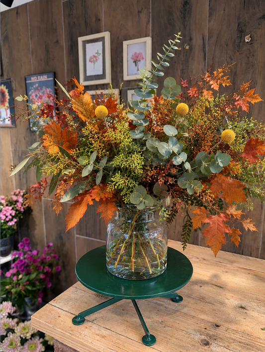 Autumn Seasonal Foliage Bunch Fresh & Preserved Rustic Autumn Arrangement